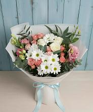Букет цветов из:  Розы, Лизиантусы и Хризантемы #REPLACE_PRED# Протвино