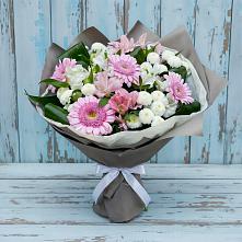 Букет цветов из:  Герберы, Альстромерии и Хризантемы #REPLACE_PRED# Протвино