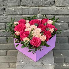 Цветочная композиция из Розы в коробке в Протвино