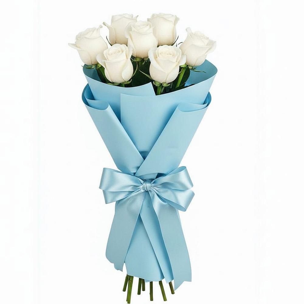 Букет 7 белых роз Проуд в Протвино