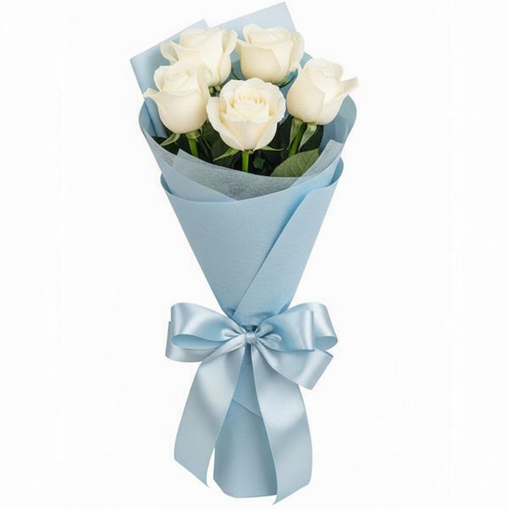 Букет 5 Белых роз Проуд в Протвино