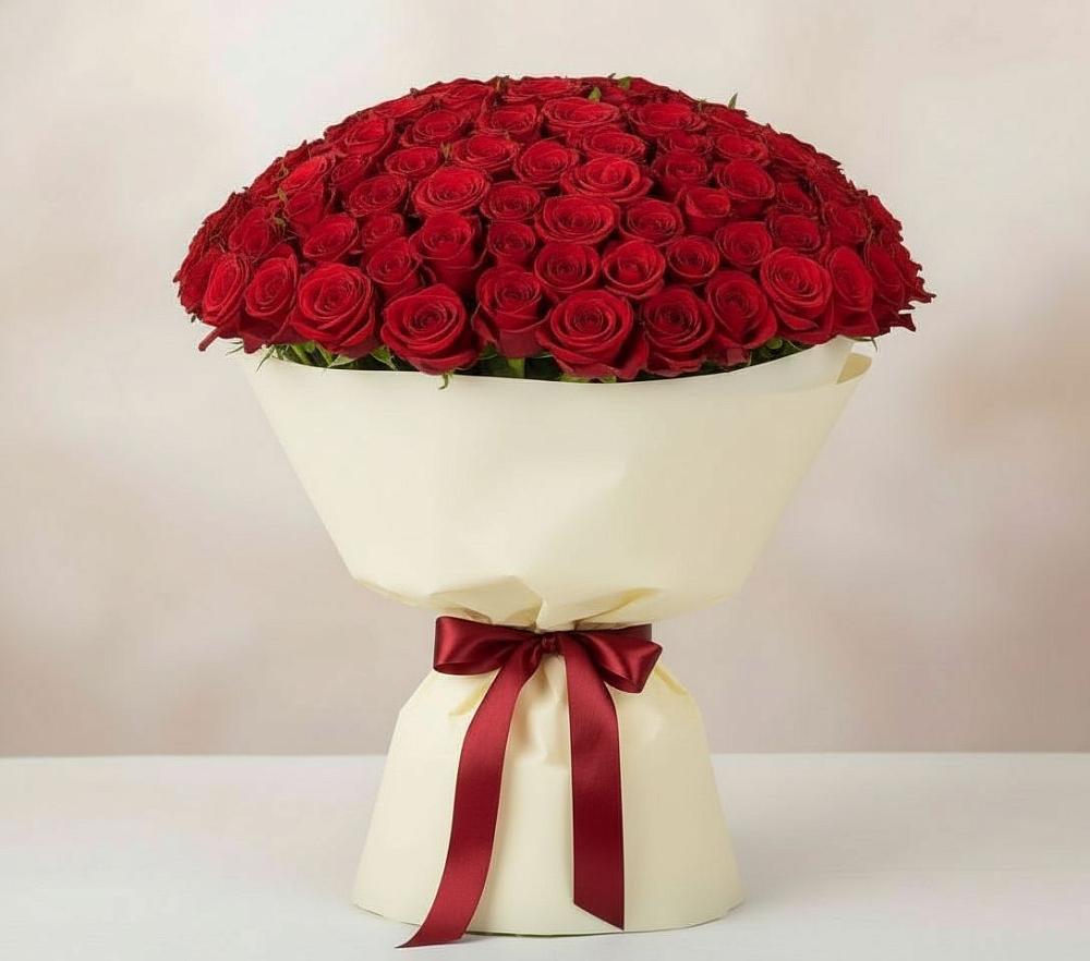 Букет 101 Красная роза Милано в Протвино