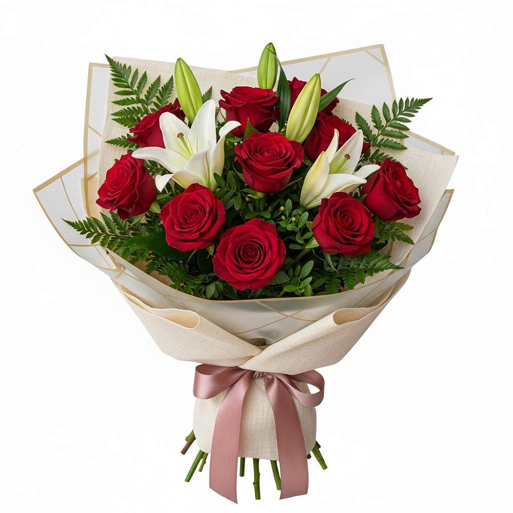 Букет цветов из: Лилии и Розы в Протвино