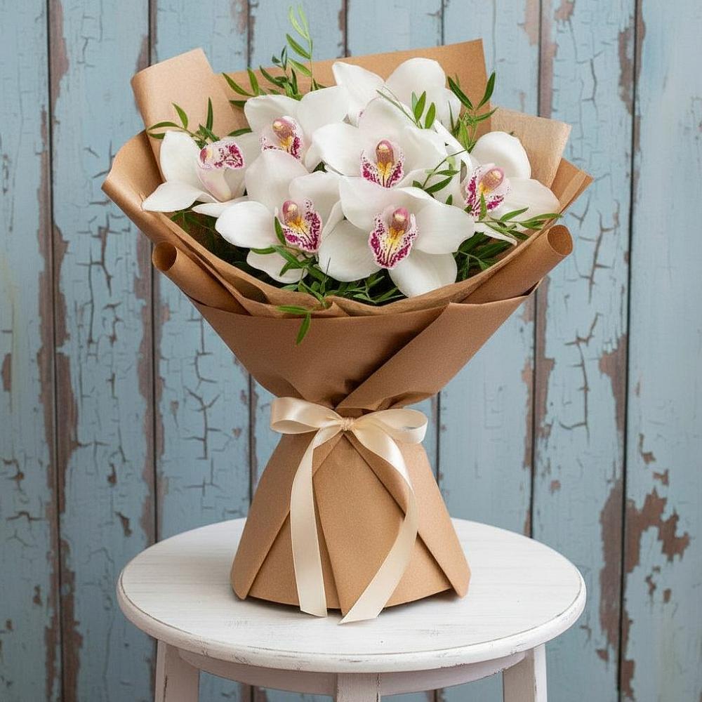 Букет цветов из: Орхидеи и Розы в Протвино
