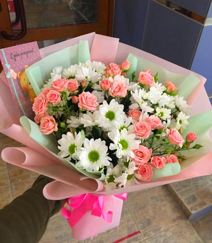 Букет цветов из: Розы и Хризантемы в Протвино