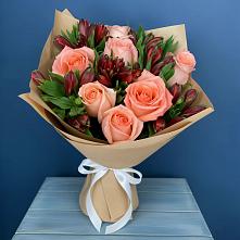 Букет цветов из:  Розы и Альстромерии в Протвино