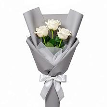 Букет 3 белые розы в Протвино