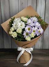 Букет цветов из:  Хризантемы и Розы в Протвино