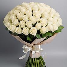Букет 101 беля роза Белоснежка в Протвино