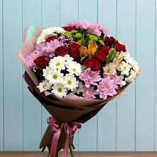 Букет цветов из:  Розы, Хризантемы и Альстромерии в Протвино