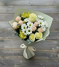 Букет цветов из:  Альстромерии, Розы и Хризантемы в Протвино